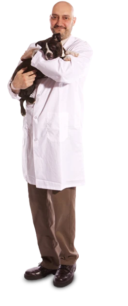 Dr. Ricardo Bonafine holding a puppy